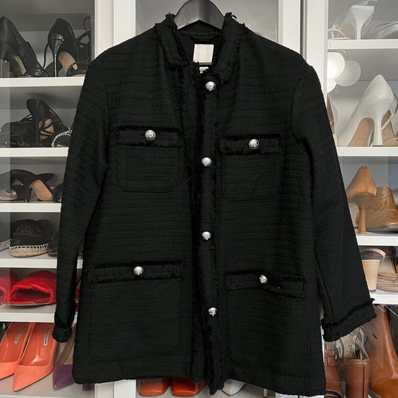 NWOT✨ H&M Black Textured-Weave Jacket - Picture 3 of 10